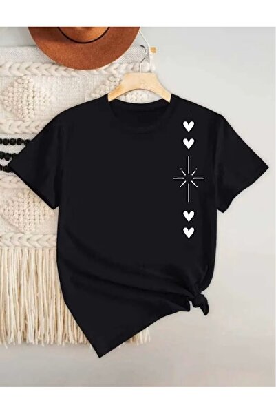 AZIZI TEKSTIL Μπλουζάκι Unisex Heart Shine με στάμπα στο μπροστινό μέρος