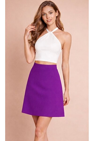 Kahra Collection Μωβ Υψηλόμεσο Ελαφρύ ελαστικό ύφασμα Μήκος μέχρι το γόνατο ε...