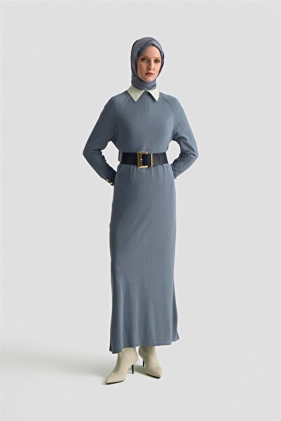 Armine Elbise 25KD7002 İndigo