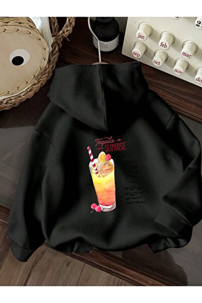 Deocept Unisex Cocktail Back Printed Hooded Kangaroo Pocket Comfortable Fit O...