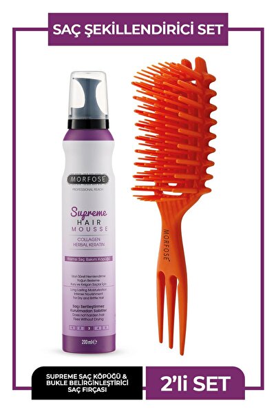 Morfose Supreme Saç Köpüğü 200 ml+Bukle Belirginleştici Turuncu Saç Fırças