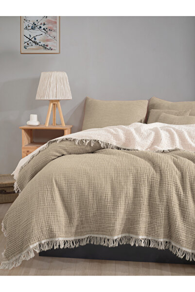 luxtex Cuvertură de pat din muselină 4 straturi, husă de canapea, pătură, păt...