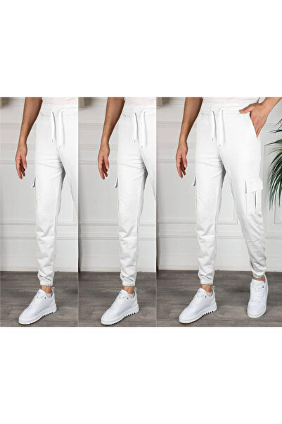 KİMSE GÖRMEDEN 3Pcs Set of Men's Cargo Pocket Sweatpants