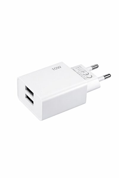 NACG 10W Çift USB Şarj Adaptörü Akıllı Tanıma Hızlı Şarj Başlığı 2A Beyaz