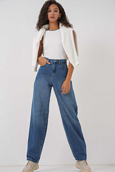 GABRİA Visok struk Široke ženske jeans pantalone