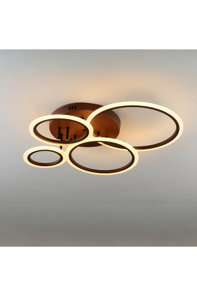 RFAN LED Chandelier, Model K001-4, with Remote Control, 3 Light Types, 118W, ...