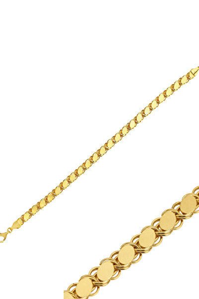 ZÜMRÜT SARRAF 14 Ayar Altın Pullu Zincir Bileklik 3 mm