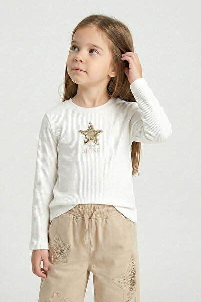 Dmb Girl's Star Sequin Embroidered Camisole Bodysuit