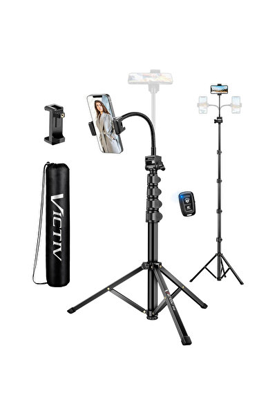 Victiv Trepied pentru telefon si camera DSLR, 197 cm, trepied flexibil cu gat...