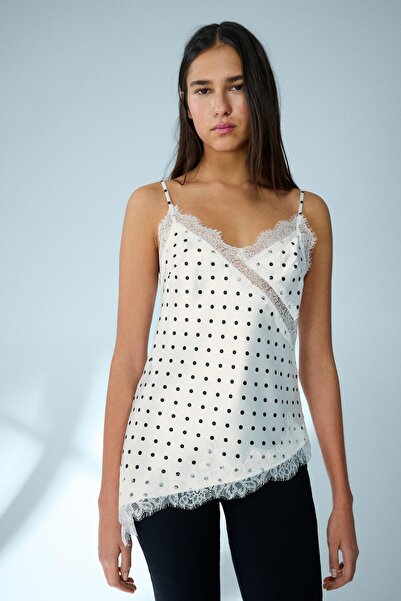 Bershka Asimetrik askılı saten top