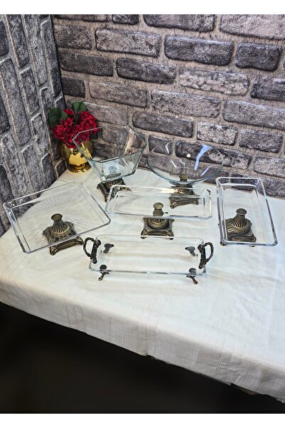 SEÇKİNEV Galata 7 Parça Eskitme River Döküm Metal Ayaklı Set