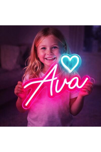 Slasa لوحة نيون تحمل اسمًا مخصصًا، مقاس 14-20 بوصة، مصباح جداري LED شخصي لغرف...