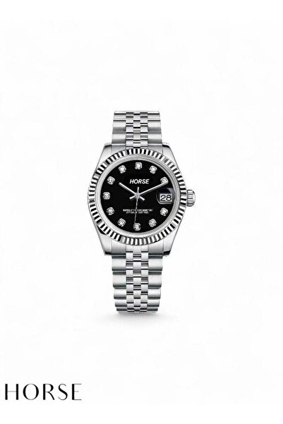 Generic Women's Waterproof Watch - Silver Bracelet Black Dial