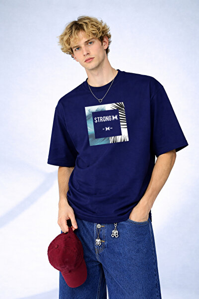 caddekombin Tricou pentru bărbați, cu imprimeu puternic, cu valuri marine și ...