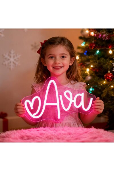 Slasa Custom Name Neon Sign 14–20 inch Personalized LED Wall Light for Bedroo...