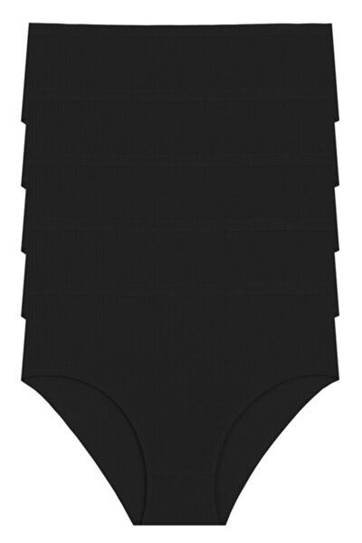 Tusebu Women's Black High Waist Gathering Panties Flexible Seamless Look Dail...