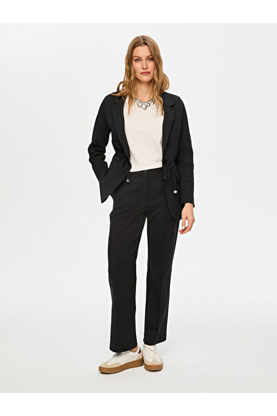 Faik Sönmez Beli Tünelli Astarsız Örme Blazer Ceket S26CKT007