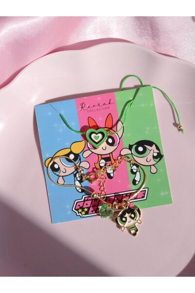 Reorah Collection Powerpuff Girls Heart Double Bracelet Set