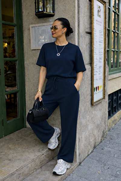 YAKAMEL Set de trening pentru femei, cu șnur, cu talie elastică și picior larg