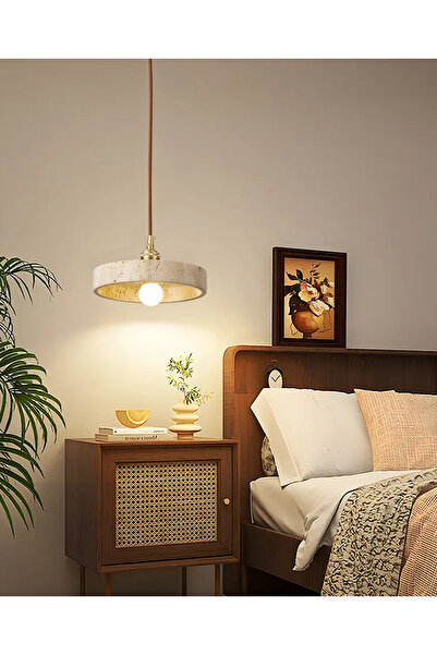 Apliqa Hanna Traverten Mermer Desenli Sarkıt Avize