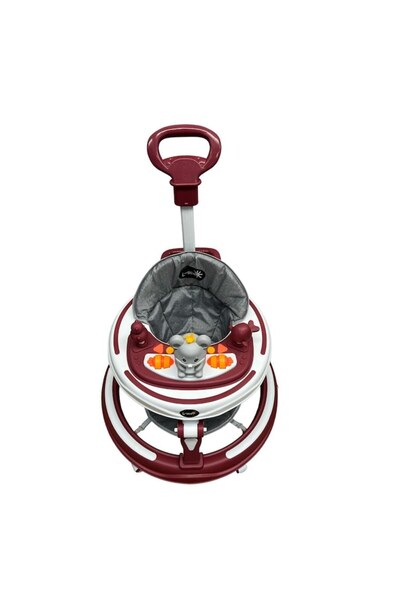 GÖKART Premergător, Go Kart, 3 în 1, roți din silicon, muzical, cu covoraș și control parental, +6 luni, roșu