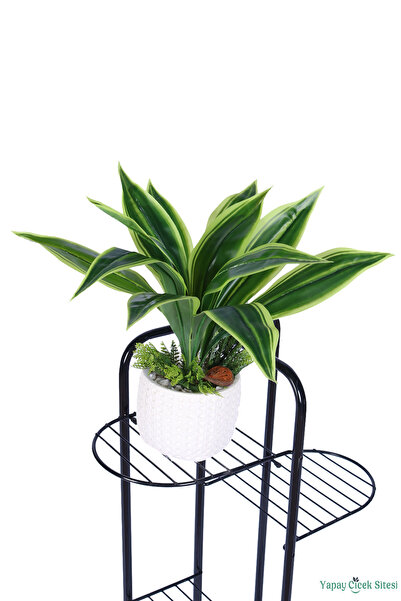Yapay Çiçek Sitesi Artificial Plant Arrangements in Concrete Flower Pot Model 16