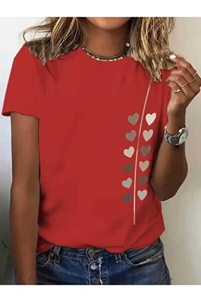 AZIZI TEKSTIL Μπλουζάκι Unisex Heart Path Special Design με τυπωμένο μπροστιν...