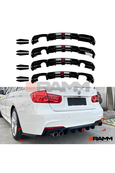 RAMM BMW F30 Arka Difüzör - Parlak Siyah