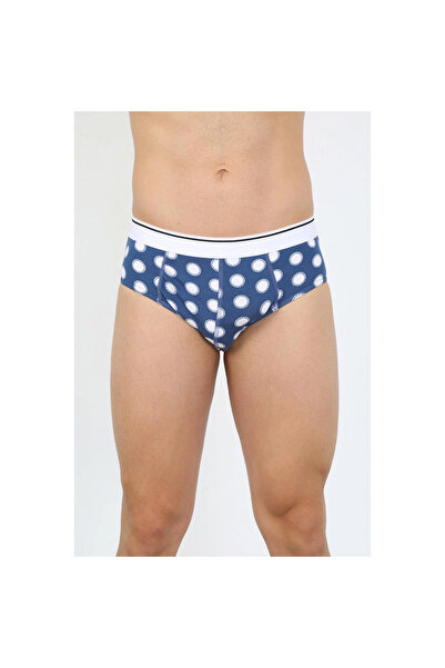 Narnuga Mi̇ray- Men's Cotton Patterned Lycra Slip Navy Blue