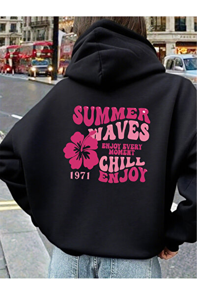 Deocept Унисекс лятна блуза с качулка, джобове тип кенгуру, свободна кройка и...