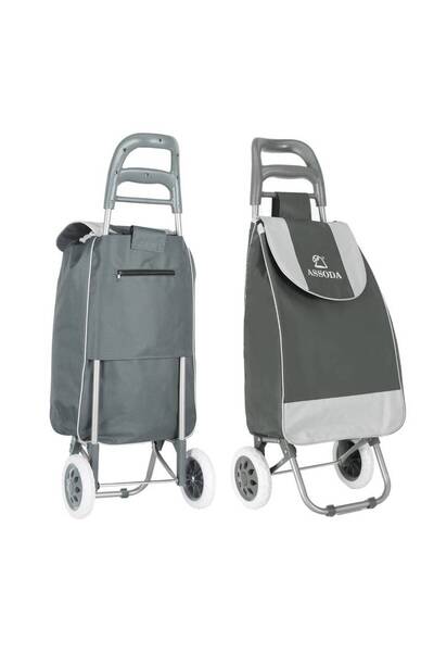 Assoda Foldable Shopping Cart with Oxford Fabric Pocket 2 Wheels