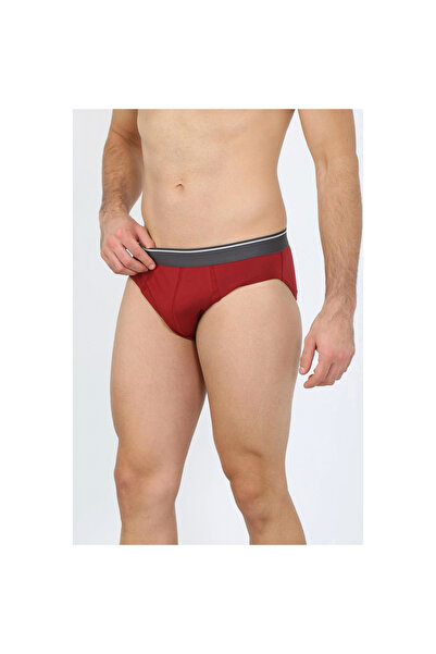 Narnuga MİRAY- سروال داخلي رجالي من القطن الليكرا باللون الأحمر الداكن