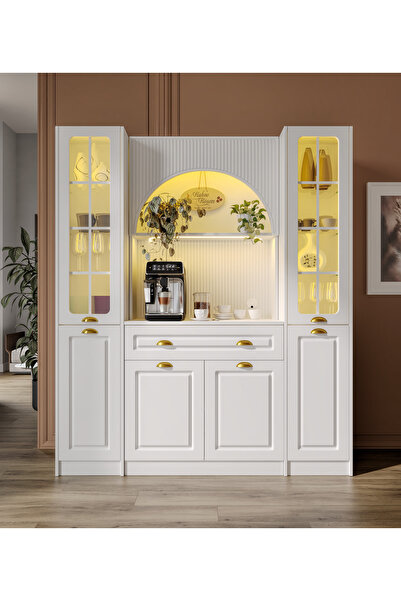 GuneyStore Armoni Gold Maxi Kahve Köşesi Komple MDF - Ücretsiz Montaj