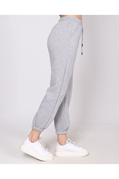 Eşofmancım Women's Gray Elastic Cuffed Seasonal Sweatpants