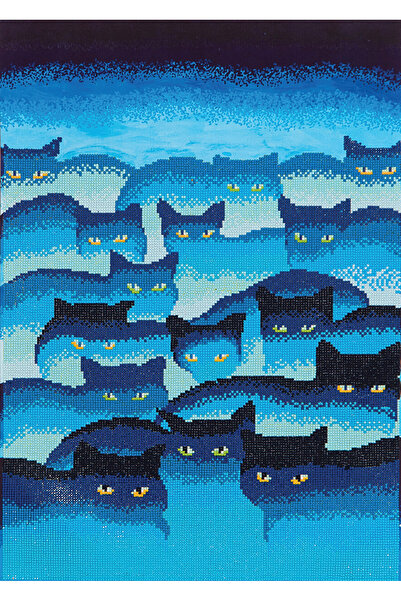 diamond dotz Diamond painting - Blue cats, 66 x 47 cm