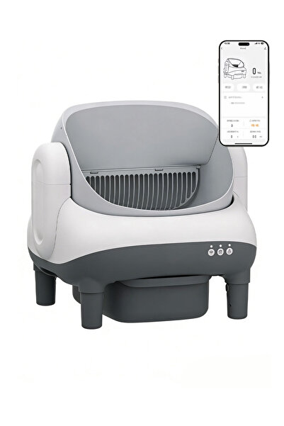 KidLe صندوق فضلات القطط ذاتي التنظيف، مفتوح من الأعلى، أوتوماتيكي، مع تحكم عب...