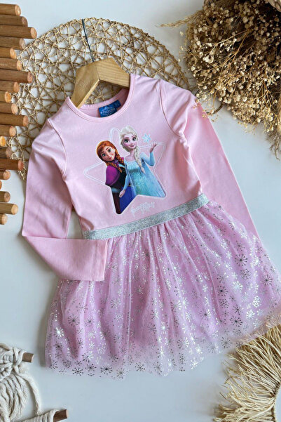 Neva Baby Boutique Pembe Kız Çocuk Tül Elbise |Penye Uzun Kol Bluz & Kabarık ...