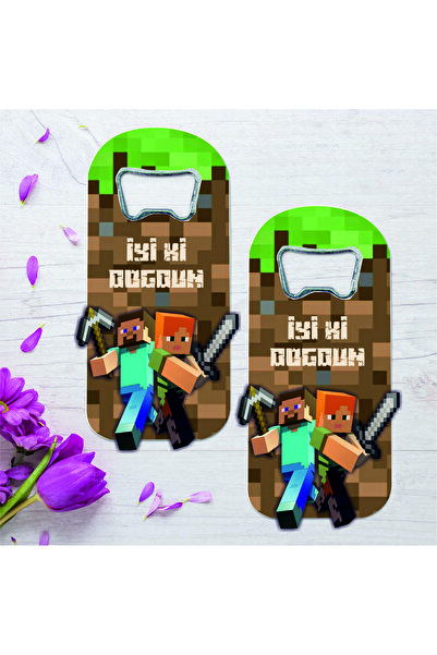 ege ajans tasarım 10 adet ahşap kabartma figürlü minecraft açacak magnet