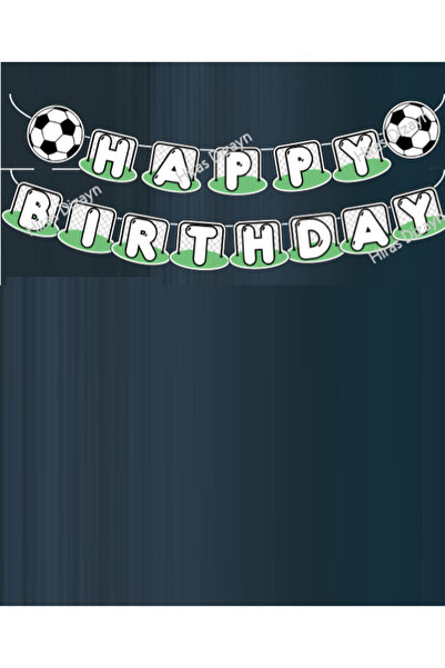 Hiras Dizayn Futbol Temalı Happy Birthday Banner 15 parçalı Taraftar Futbolcu...