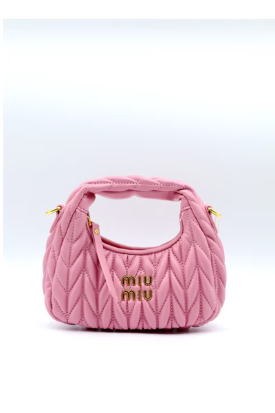 MİUAST MIU MIU Wander nappa leather hobo Shoulder Bag With Crossbody Strap Zi...