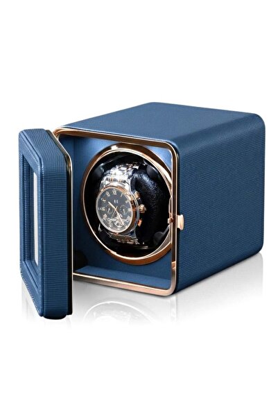 iUni automatic watch winder box, Watch Winder, -leather, Blue