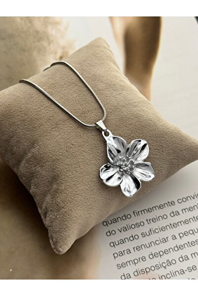 roshel سلسلة ثعبان نسائية من الفولاذ |   قلادة على شكل زهرة من الفولاذ، قلادة...