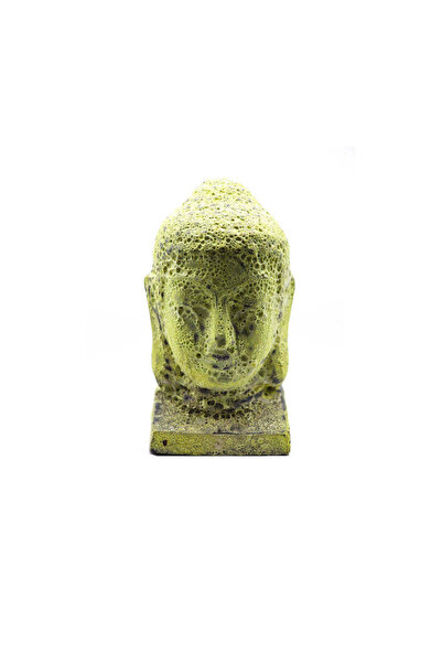 Saigon Pottery Buddha Büst Heykel Sarı Orta Boy