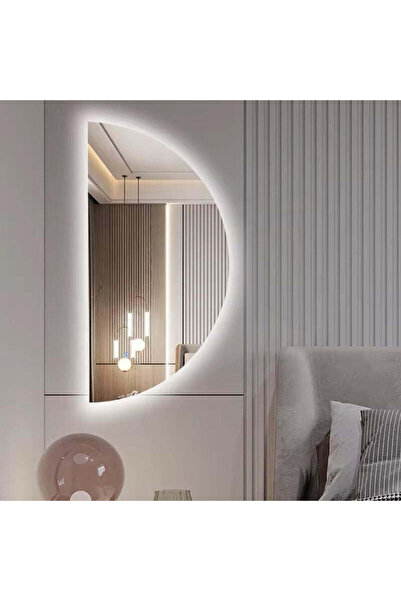 RFAN Oglindă LED Premium, Model Semilună, 80×150 cm, Senzor de mișcare, 3 tip...