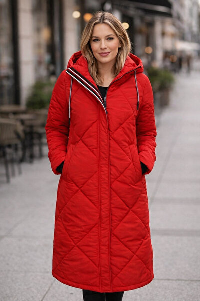 PALMERO ŞİŞME UZUN KAPİTONE MONT ŞERİTLİ / BAKLAVA DESEN