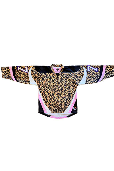 GOFACE Forma Jersey Leopar desenli buz hokeyi snowboard ve kayak forması su i...
