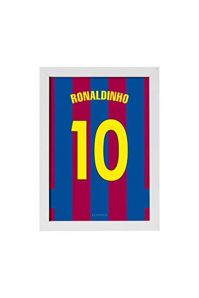 KAYNOCK Ronaldinho Jersey, Barcelona, Futbol Forma Tablo, Poster Tablo Dijita...