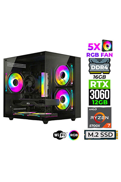 XASER Mage x90 Ryzen 7 5700x 16GB Ram 512GB M.2 NVMe SSD 12GB RTX3060 Oyuncu ...