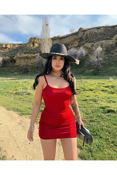 MY JOSHUA Women's plain patterned strap dress