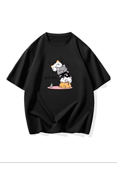 AZIZI TEKSTIL Μπλουζάκι με στάμπα με χαριτωμένες γάτες